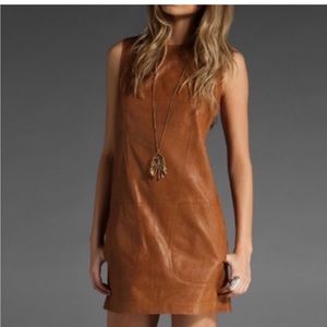 Vince Nutmeg Leather Shift Dress
